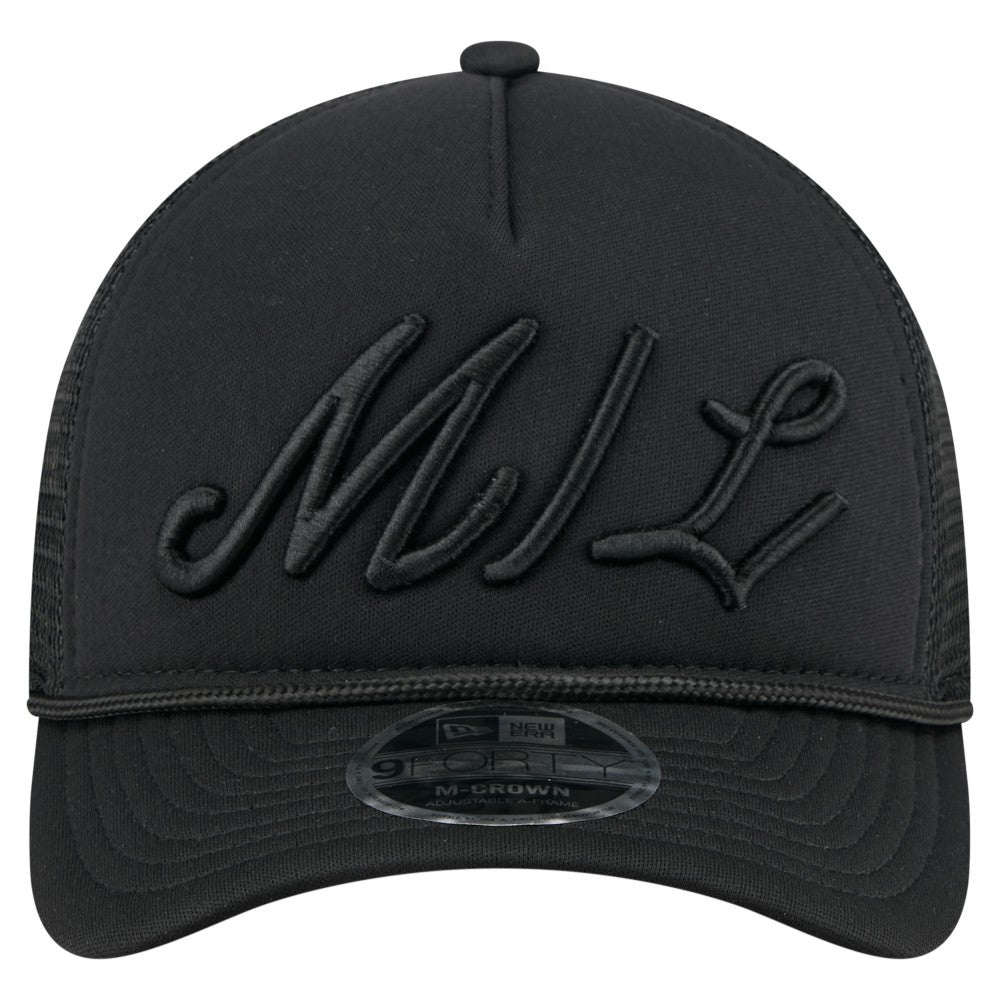 Milwaukee Brewers New Era City Initial 9FORTY A-Frame M-Crown Adjustable Trucker Hat - Black Hats