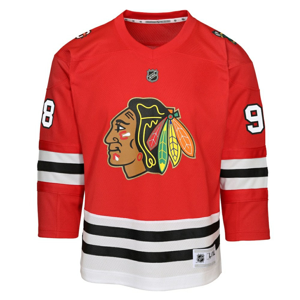NHL Connor Bedard Chicago Blackhawks Youth Home Centennial Premier Jersey - Red