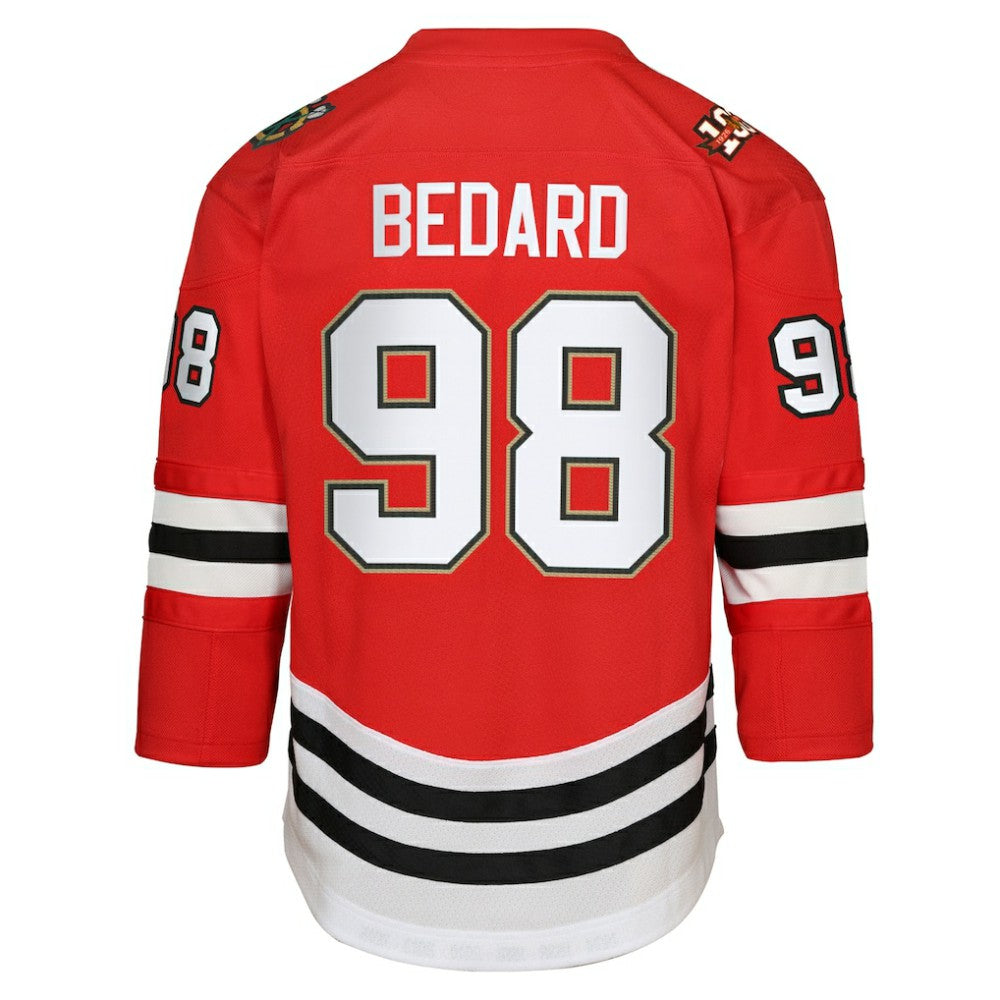 NHL Connor Bedard Chicago Blackhawks Youth Home Centennial Premier Jersey - Red