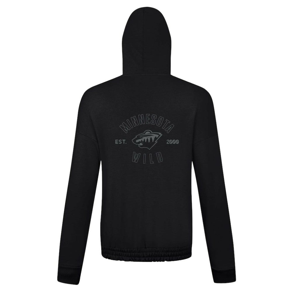 NHL Minnesota Wild Levelwear Women's Waterfall Nightfall Pullover Hoodie - Black