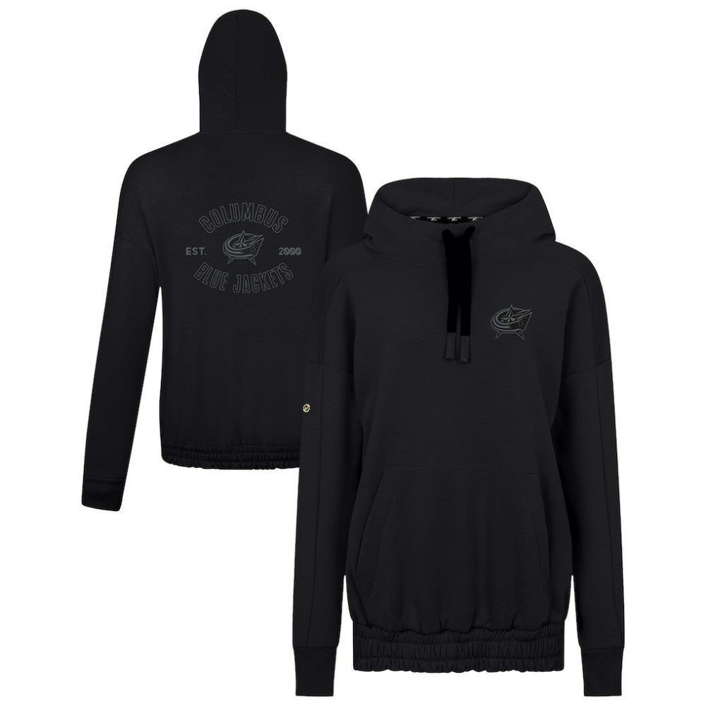 NHL Columbus Blue Jackets Levelwear Women's Waterfall Nightfall Pullover Hoodie - Black