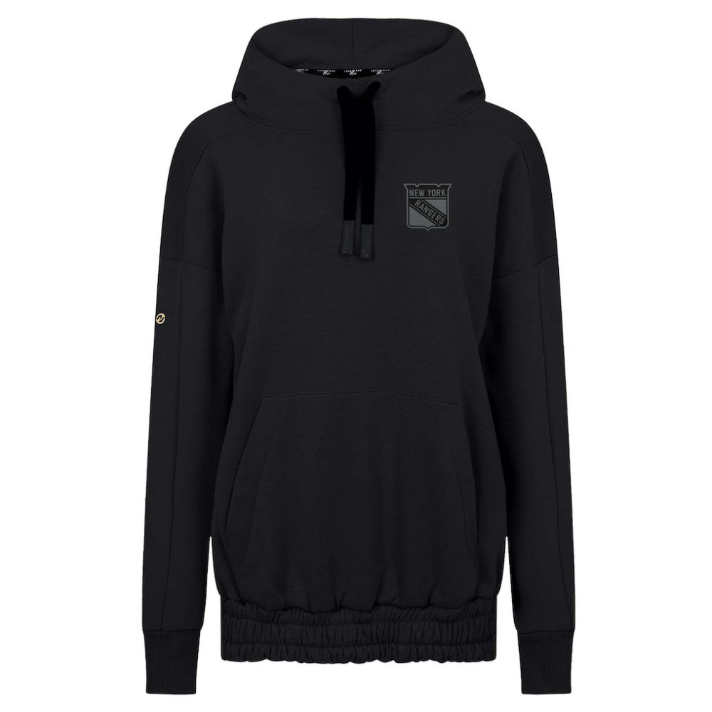 NHL New York Rangers Levelwear Women's Waterfall Nightfall Pullover Hoodie - Black