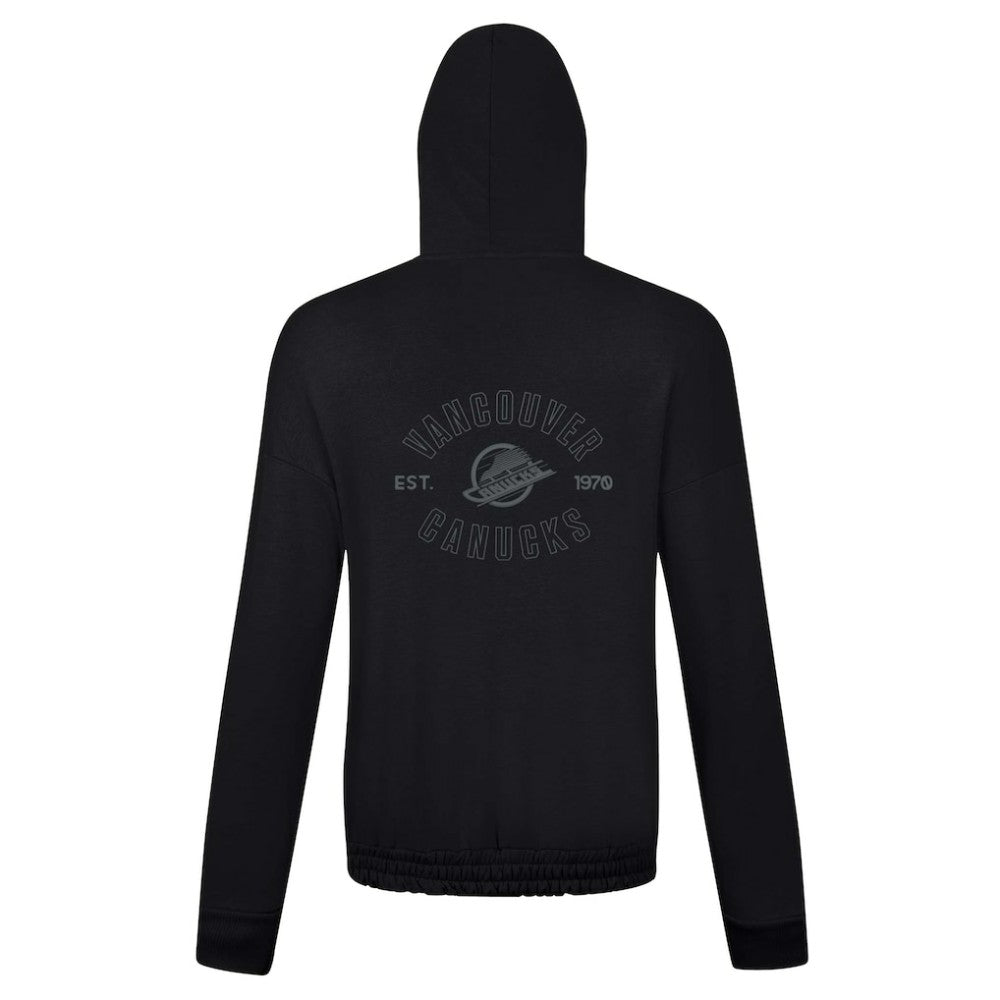 NHL Vancouver Canucks Levelwear Women's Waterfall Nightfall Pullover Hoodie - Black