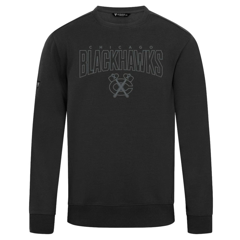 NHL Chicago Blackhawks Levelwear Zane Darkmoon Pullover Sweatshirt - Black
