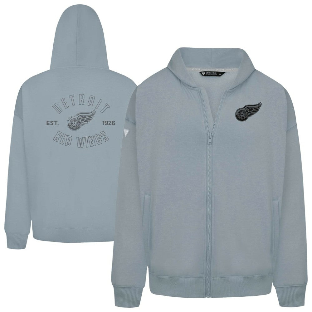 NHL Detroit Red Wings Levelwear Uphill Abyssal Full-Zip Hoodie - Gray
