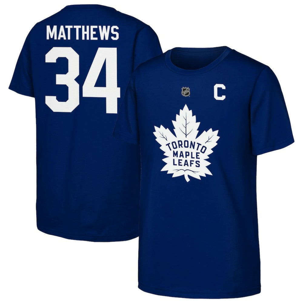 NHL Auston Matthews Toronto Maple Leafs Outerstuff Youth Player Name & Number T-Shirt - Blue