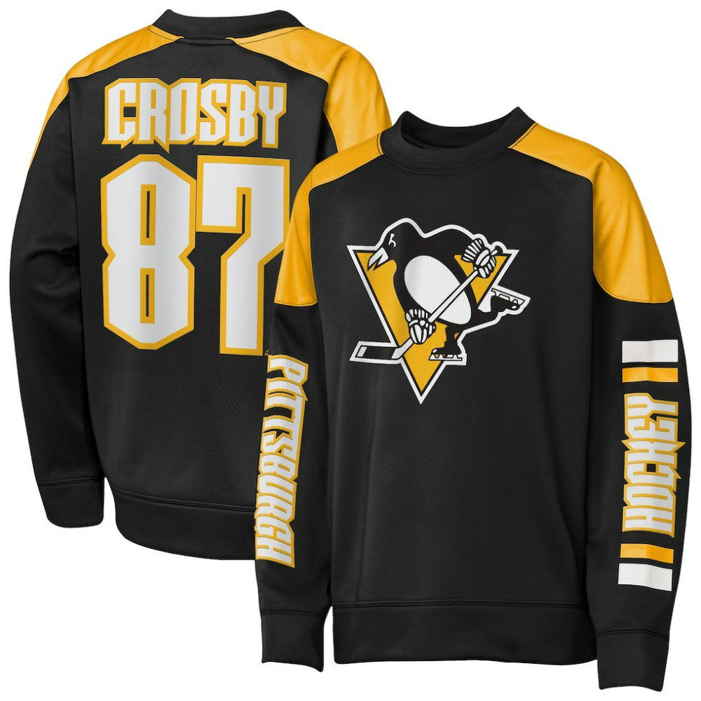 NHL Sidney Crosby Pittsburgh Penguins Outerstuff Youth Best Defense Name & Number Crewneck Sweatshirt - Black