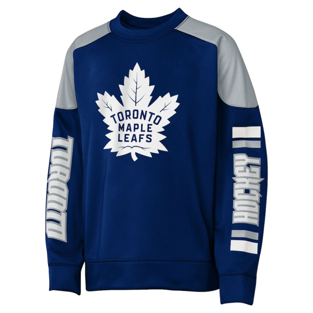 NHL Auston Matthews Toronto Maple Leafs Outerstuff Youth Best Defense Name & Number Crewneck Sweatshirt - Blue
