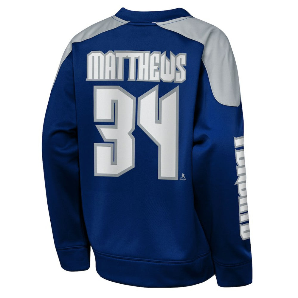 NHL Auston Matthews Toronto Maple Leafs Outerstuff Youth Best Defense Name & Number Crewneck Sweatshirt - Blue