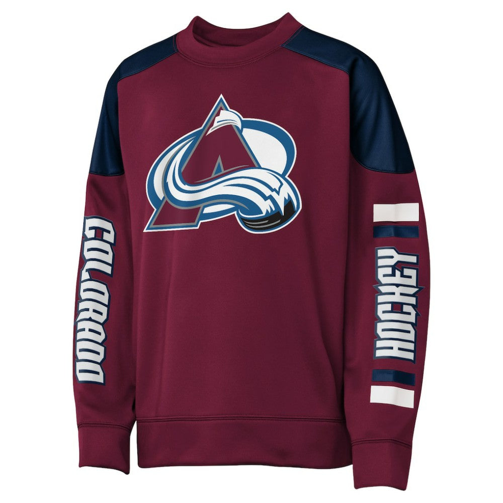 NHL Nathan MacKinnon Colorado Avalanche Outerstuff Youth Best Defense Name & Number Crewneck Sweatshirt - Burgundy