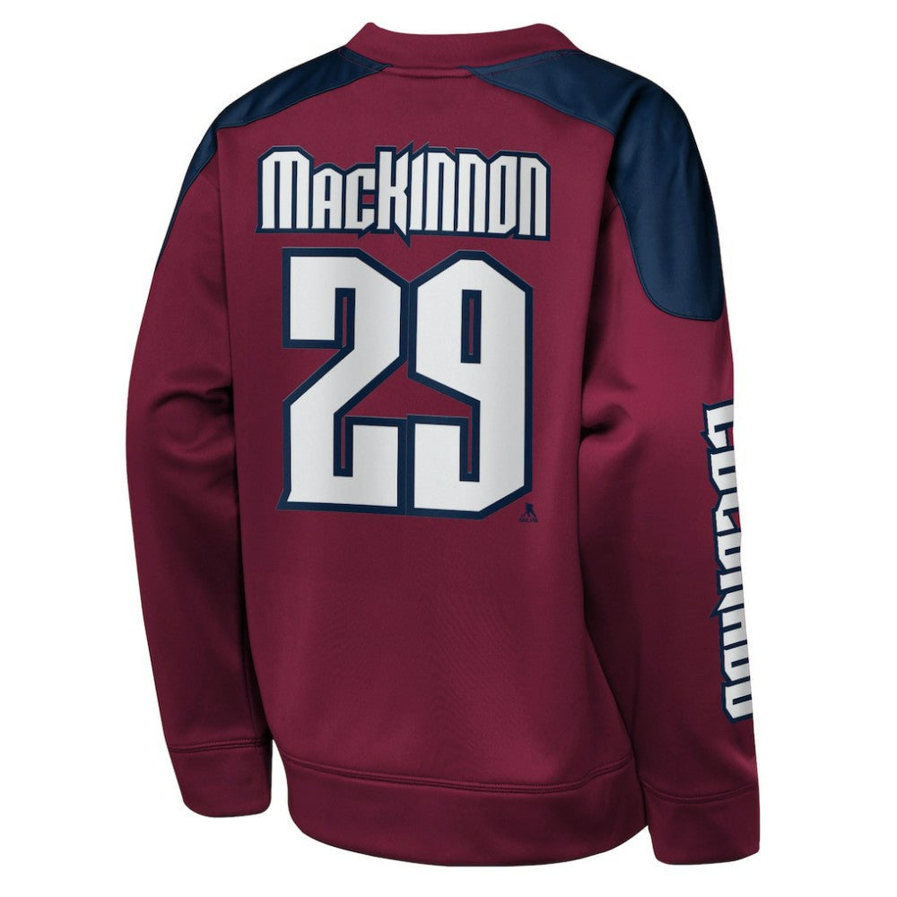 NHL Nathan MacKinnon Colorado Avalanche Outerstuff Youth Best Defense Name & Number Crewneck Sweatshirt - Burgundy