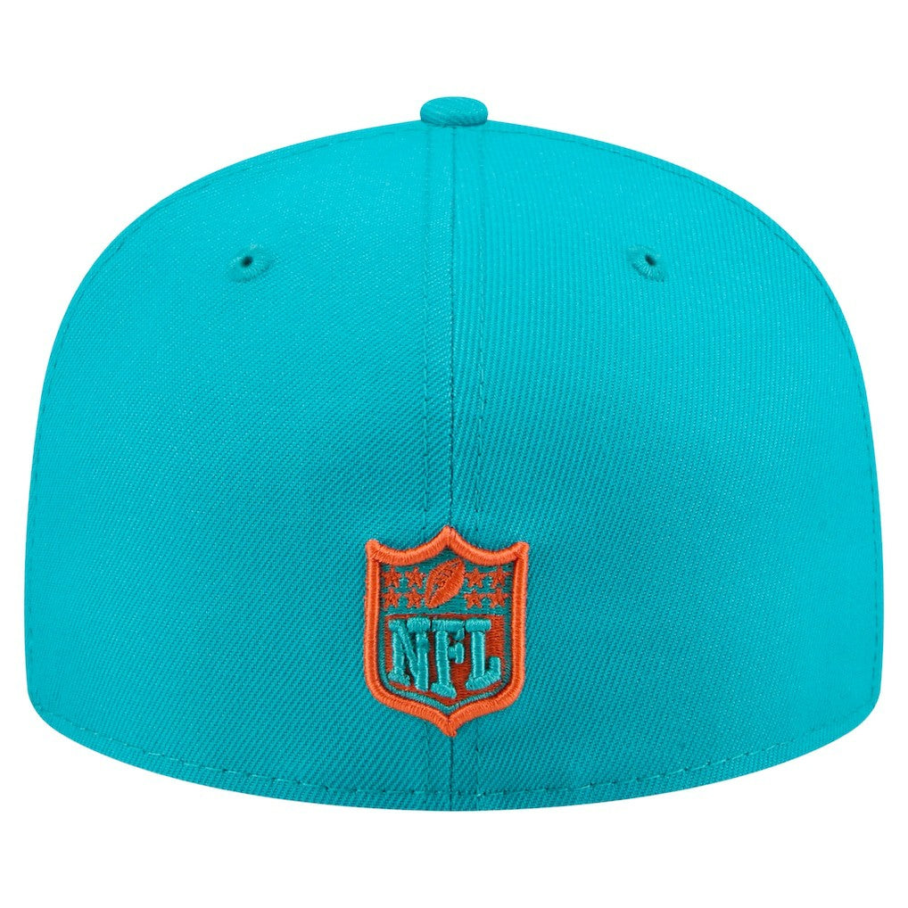 Miami Dolphins New Era State Stitch 59FIFTY Fitted Hat Aqua