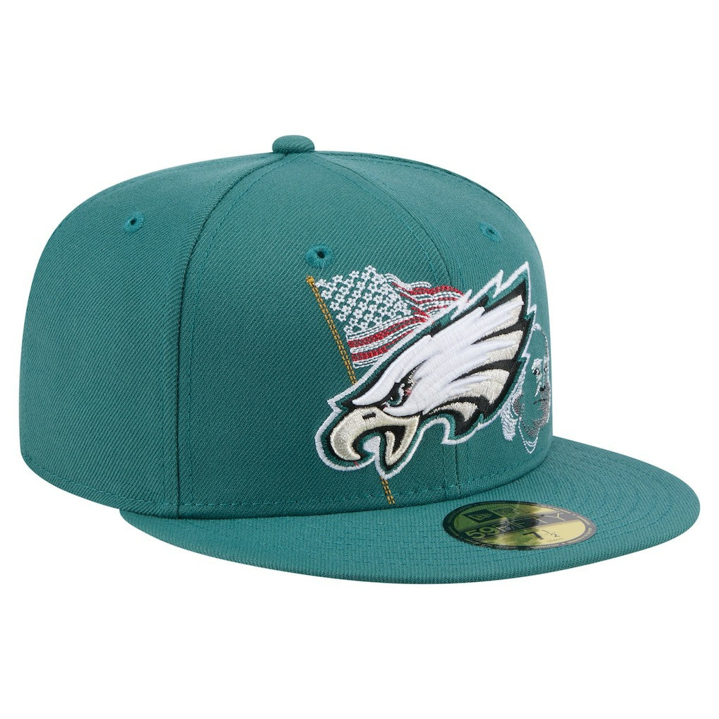 Philadelphia Eagles New Era State Stitch 59FIFTY Fitted Hat Midnight Green