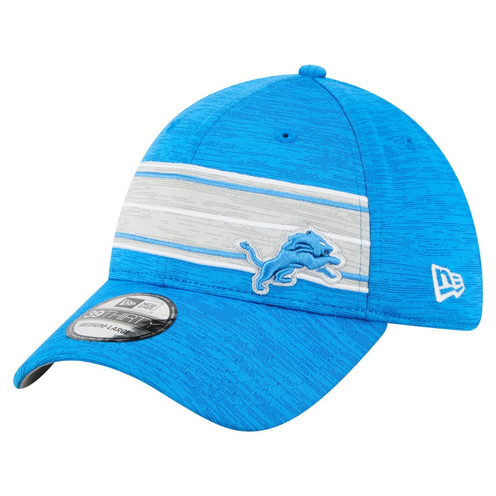 Detroit Lions New Era Stripes 39THIRTY Flex Hat Blue