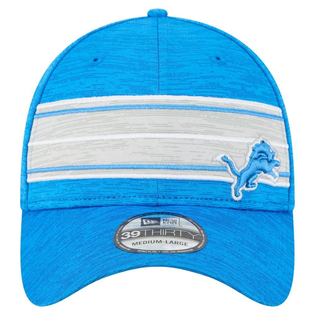 Detroit Lions New Era Stripes 39THIRTY Flex Hat Blue