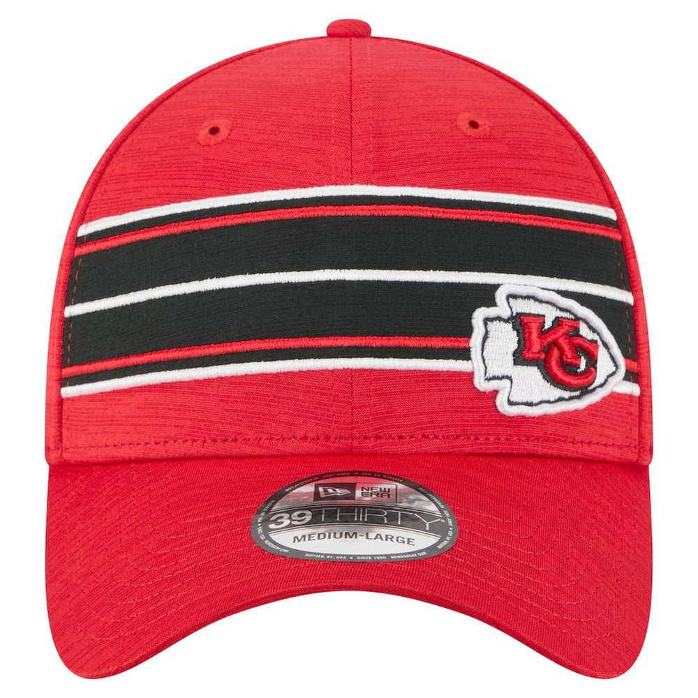 Kansas City Chiefs New Era Stripes 39THIRTY Flex Hat Red