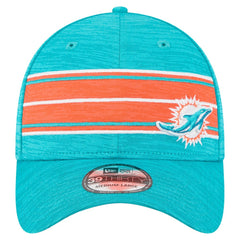 Miami Dolphins New Era Stripes 39THIRTY Flex Hat Aqua
