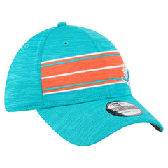 Miami Dolphins New Era Stripes 39THIRTY Flex Hat Aqua