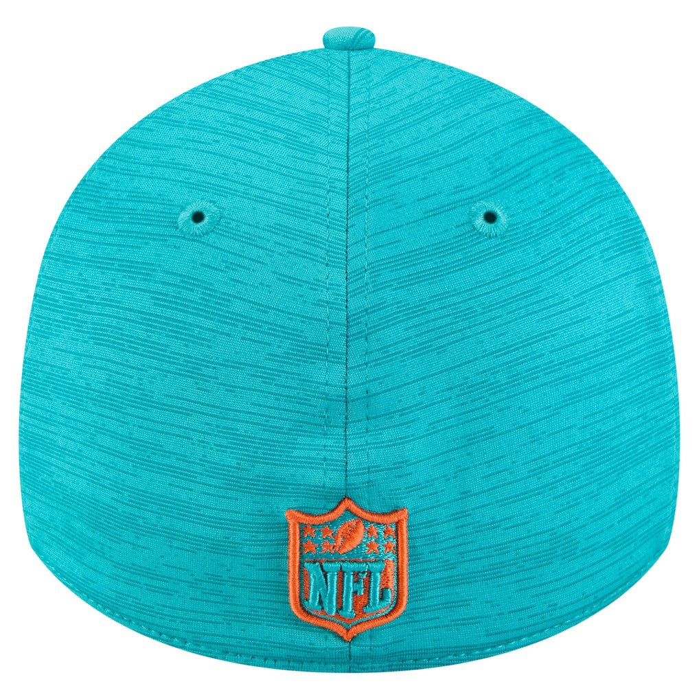 Miami Dolphins New Era Stripes 39THIRTY Flex Hat Aqua
