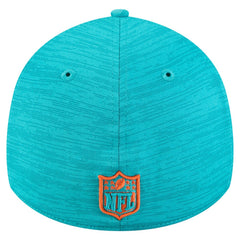 Miami Dolphins New Era Stripes 39THIRTY Flex Hat Aqua