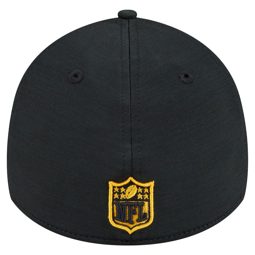 Pittsburgh Steelers New Era Stripes 39THIRTY Flex Hat Black