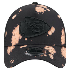 Kansas City Chiefs New Era Bleached 9FORTY A-Frame Adjustable Hat Black