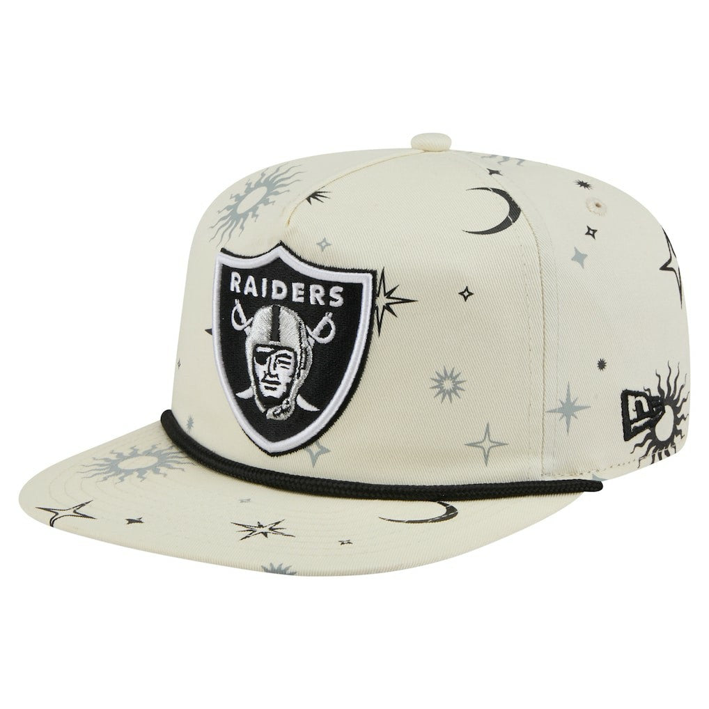 Las Vegas Raiders New Era Celestial Golfer Snapback Hat Cream