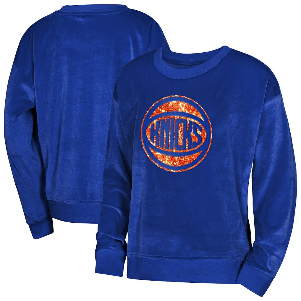 New York Knicks Outerstuff Youth Girls Step Back Sweatshirt Blue