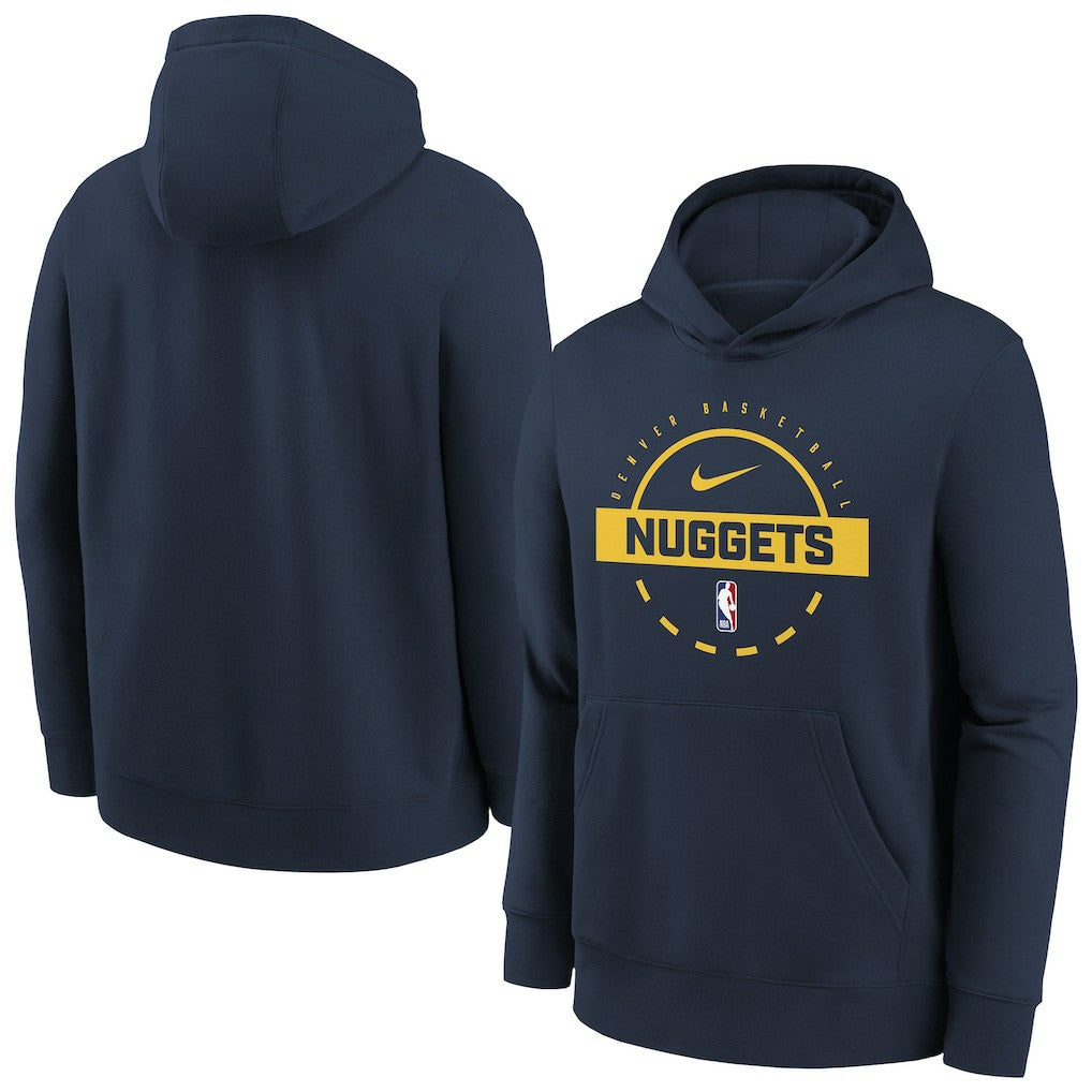 Denver Nuggets Youth 2025/26 Club Fleece Practice Hoodie Navy