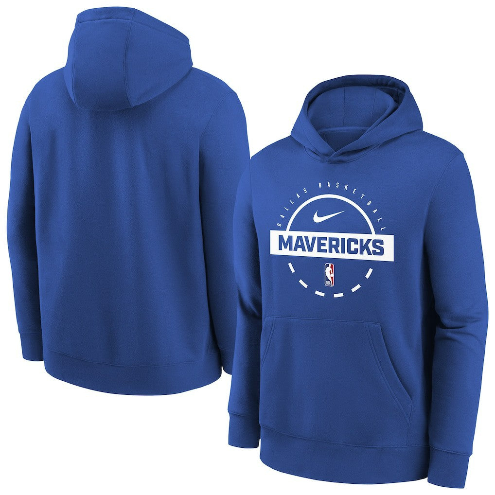 Dallas Mavericks Youth 2025/26 Club Fleece Practice Hoodie Blue