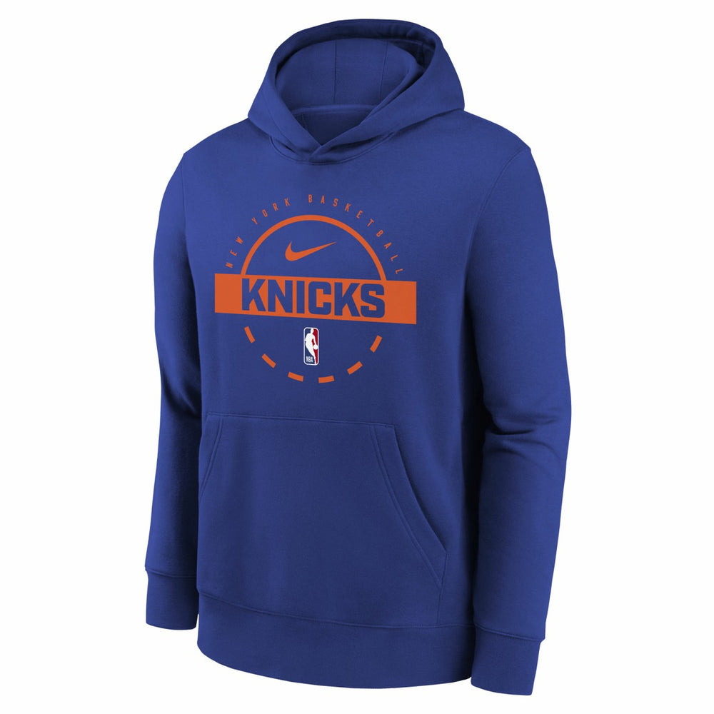 New York Knicks Youth 2025/26 Club Fleece Practice Hoodie Blue