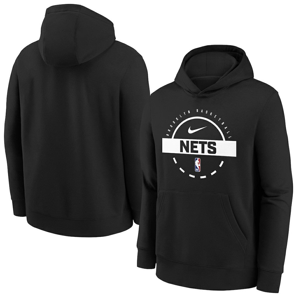 Brooklyn Nets Youth 2025/26 Club Fleece Practice Hoodie Black