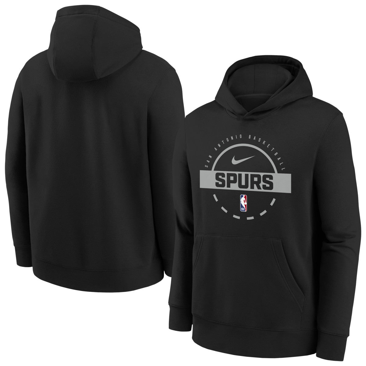 San Antonio Spurs Youth 2025/26 Club Fleece Practice Hoodie Black