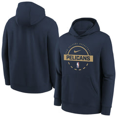 New Orleans Pelicans Youth 2025/26 Club Fleece Practice Hoodie Navy
