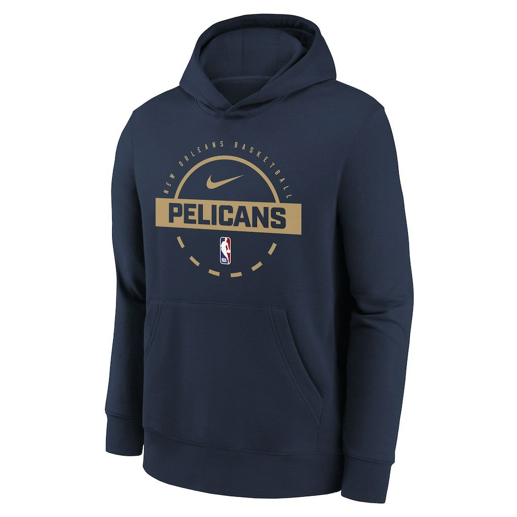 New Orleans Pelicans Youth 2025/26 Club Fleece Practice Hoodie Navy