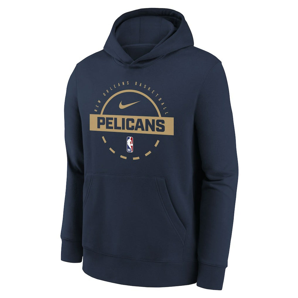 New Orleans Pelicans Youth 2025/26 Club Fleece Practice Hoodie Navy