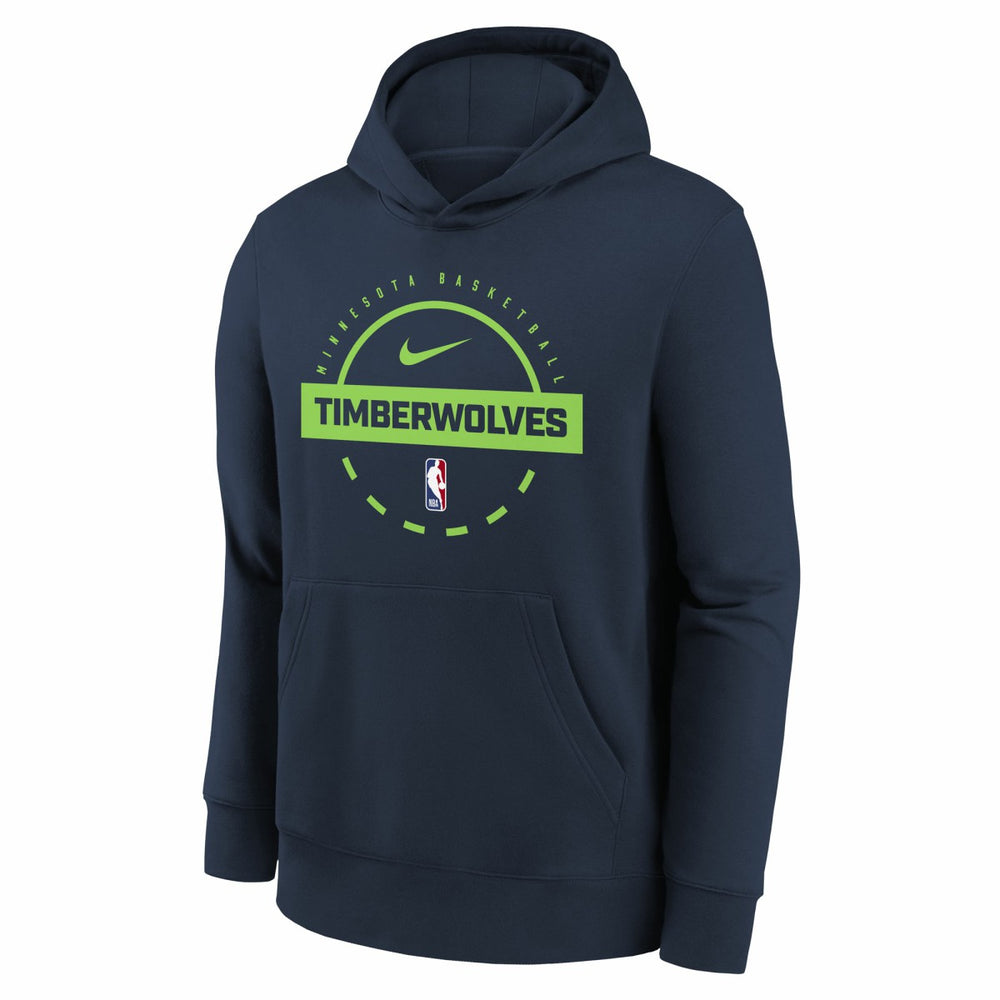 Minnesota Timberwolves Youth 2025/26 Club Fleece Practice Hoodie Navy