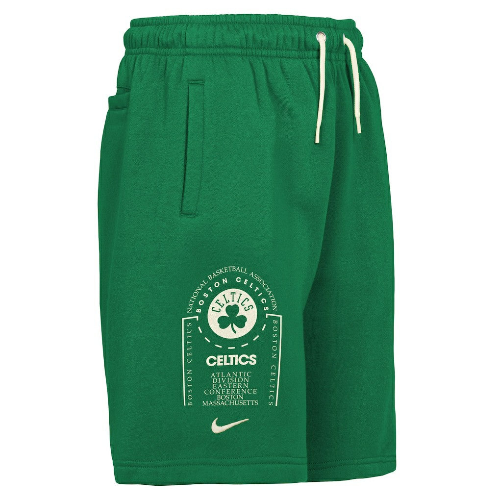 Boston Celtics Youth Courtside Club Fleece Shorts Kelly Green