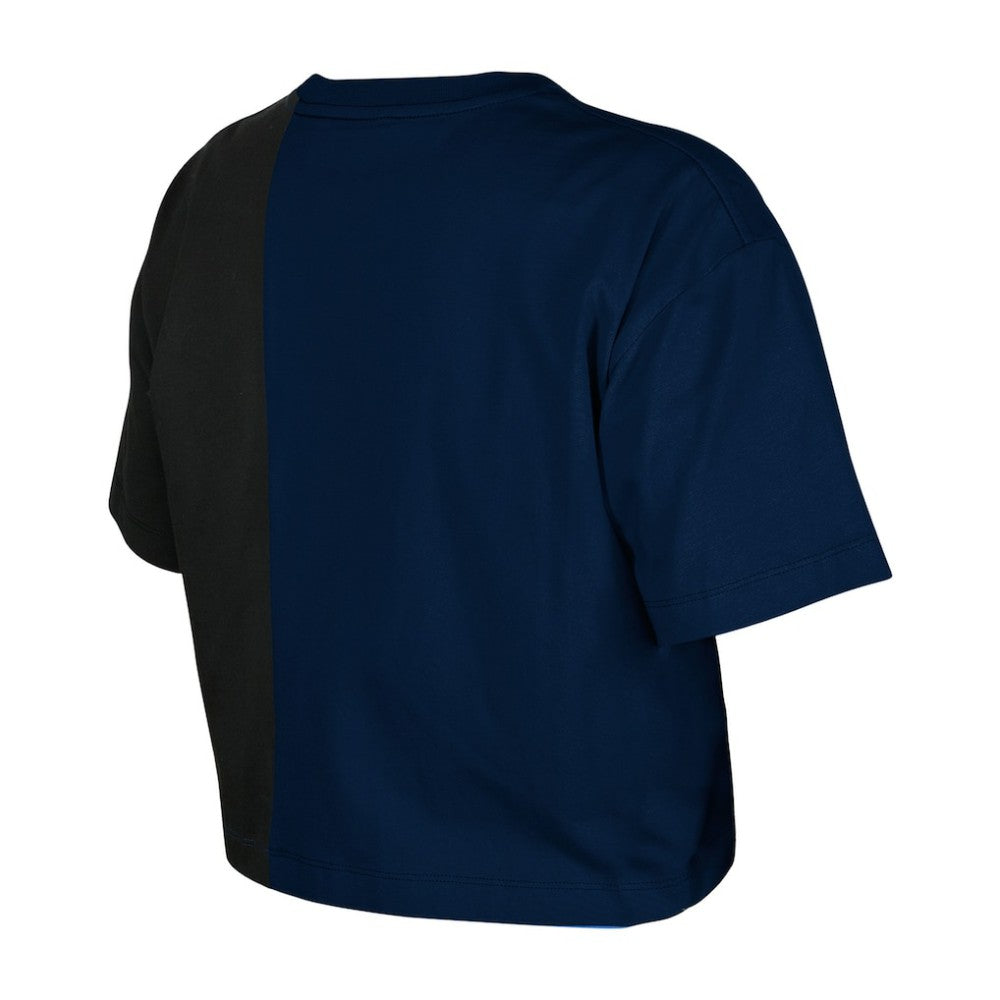 Houston Astros New Era Women's Upcycled Colorblocked Boxy Cropped T-Shirt - Navy T-shirts