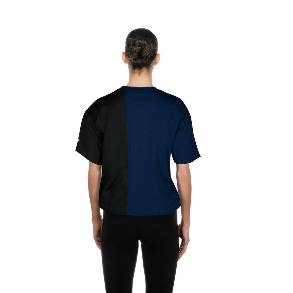 Boston Red Sox New Era Women's Upcycled Colorblocked Boxy Cropped T-Shirt - Navy T-shirts