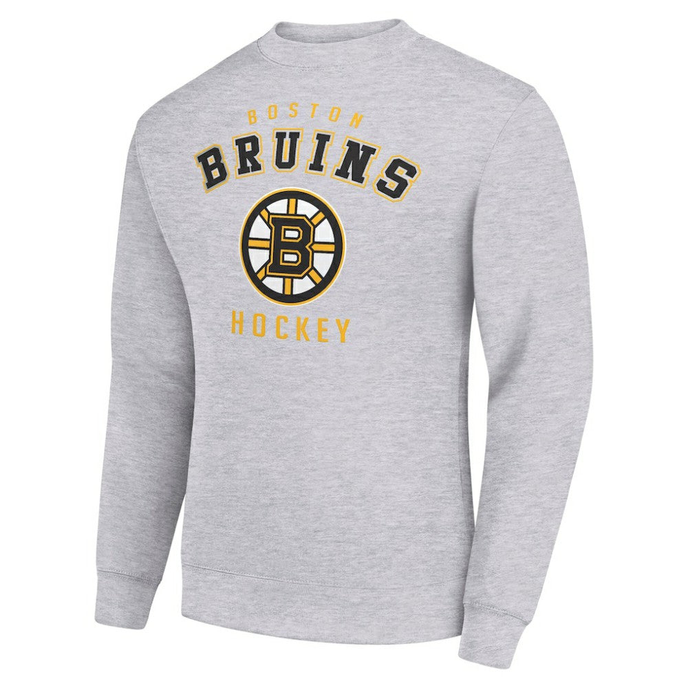 NHL Boston Bruins Men's Starter Team Logo Fleece Pullover Sweatshirt - Heather Gray