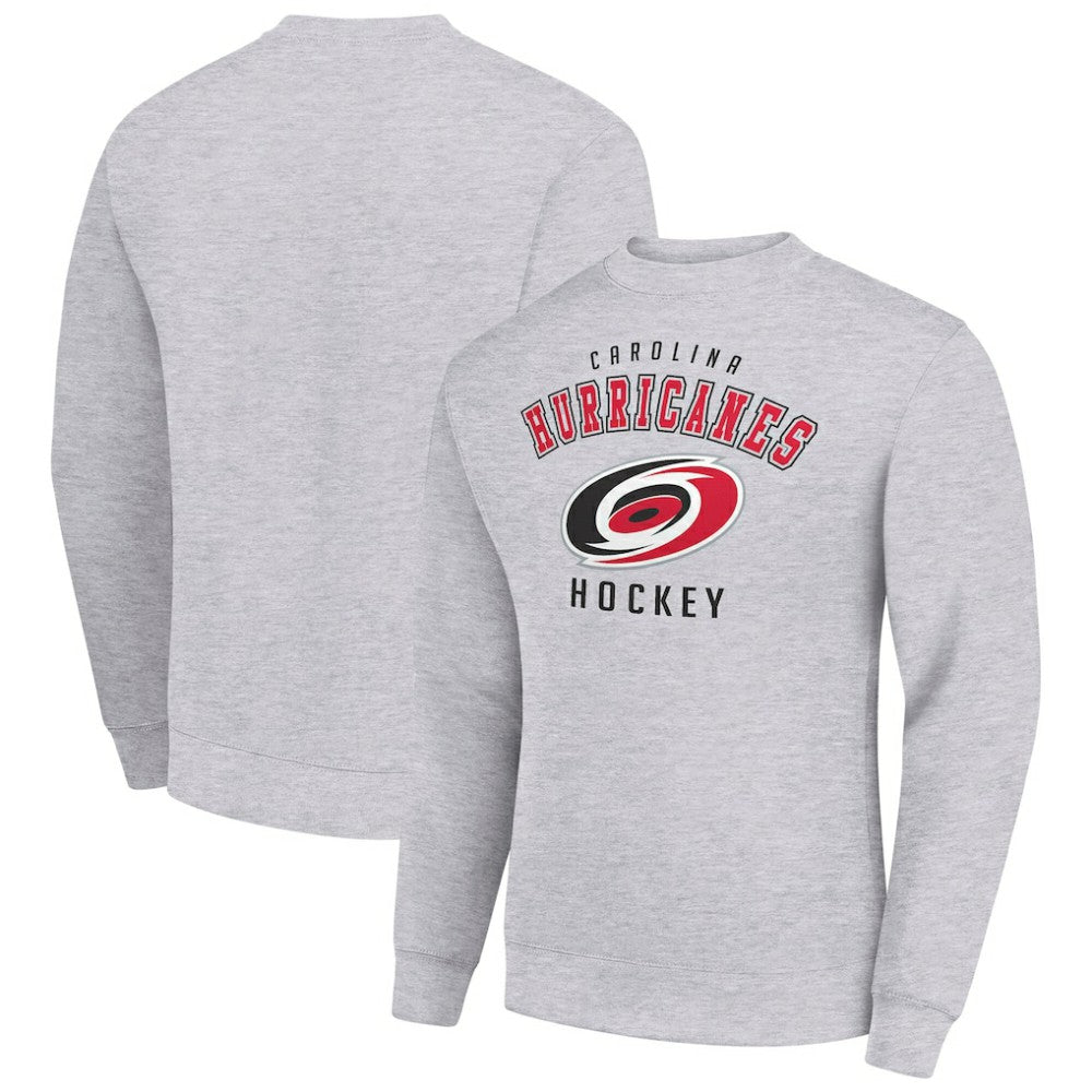 NHL Carolina Hurricanes Men's Starter Team Logo Fleece Pullover Sweatshirt - Heather Gray