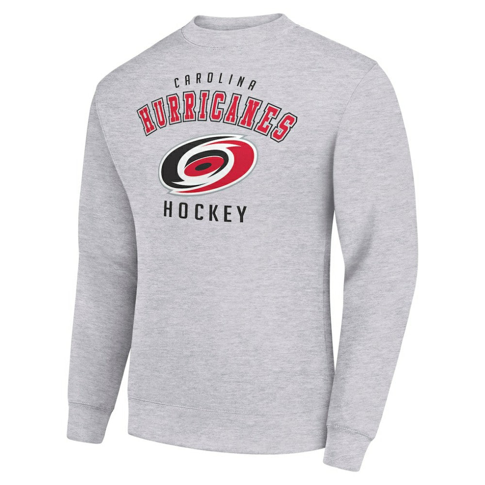 NHL Carolina Hurricanes Men's Starter Team Logo Fleece Pullover Sweatshirt - Heather Gray