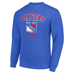 NHL New York Rangers Men's Starter Team Logo Fleece Pullover Sweatshirt - Blue