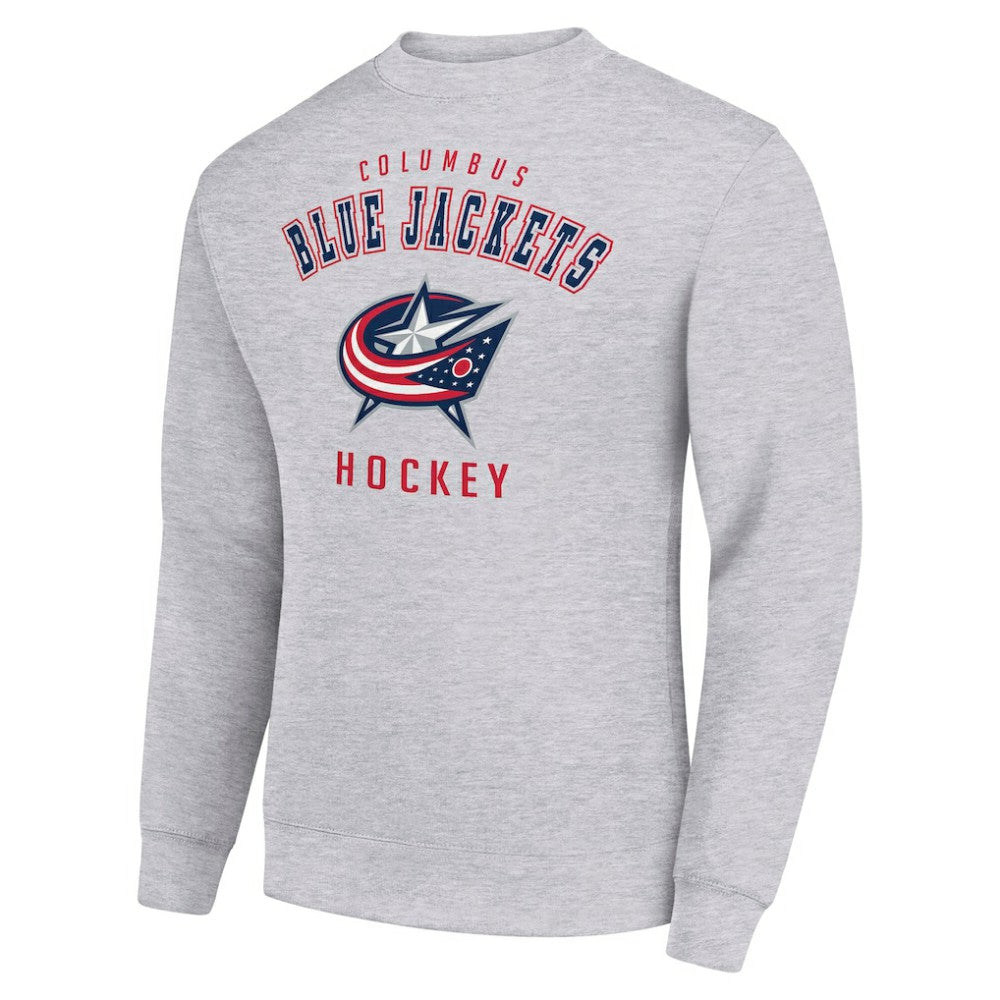 NHL Columbus Blue Jackets Men's Starter Team Logo Fleece Pullover Sweatshirt - Heather Gray