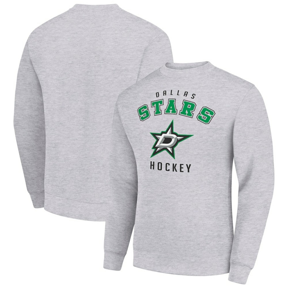 NHL Dallas Stars Men's Starter Team Logo Fleece Pullover Sweatshirt - Heather Gray