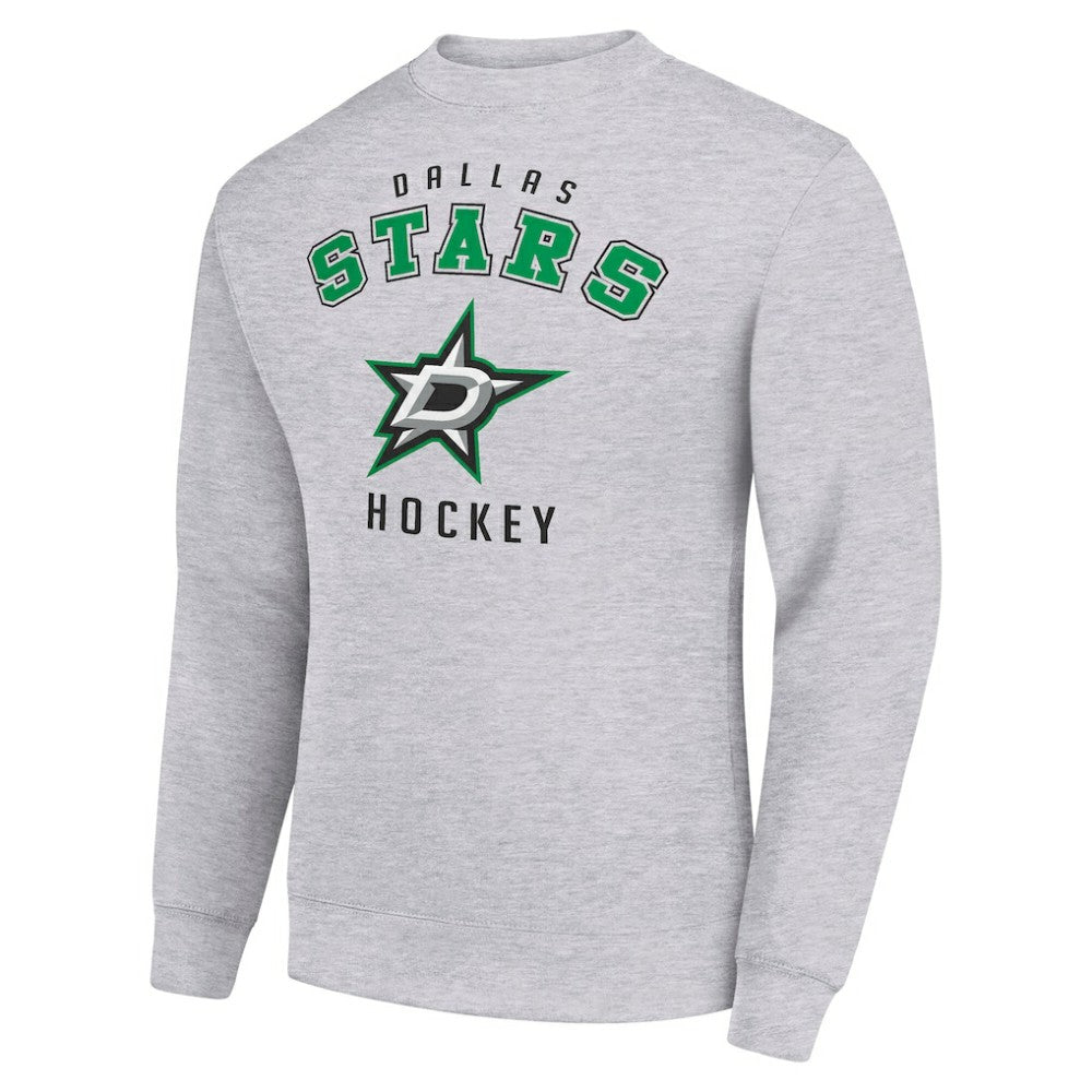 NHL Dallas Stars Men's Starter Team Logo Fleece Pullover Sweatshirt - Heather Gray