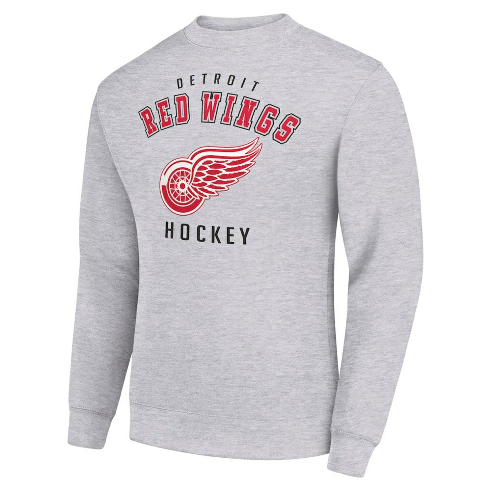 NHL Detroit Red Wings Men's Starter Team Logo Fleece Pullover Sweatshirt - Heather Gray