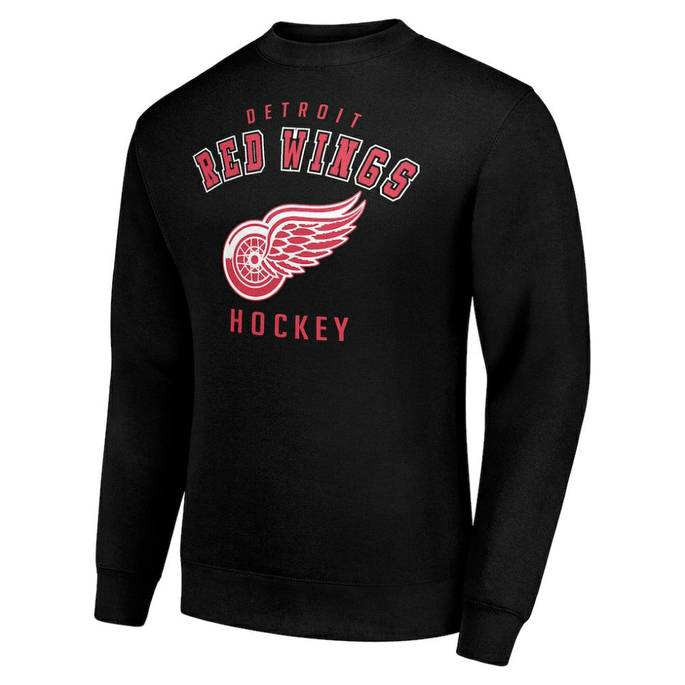 NHL Detroit Red Wings Men's Starter Team Logo Fleece Pullover Sweatshirt - Black