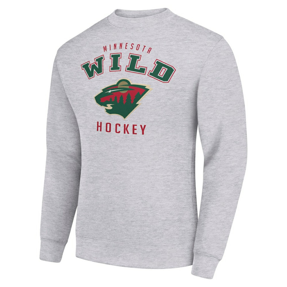 NHL Minnesota Wild Men's Starter Team Logo Fleece Pullover Sweatshirt - Heather Gray